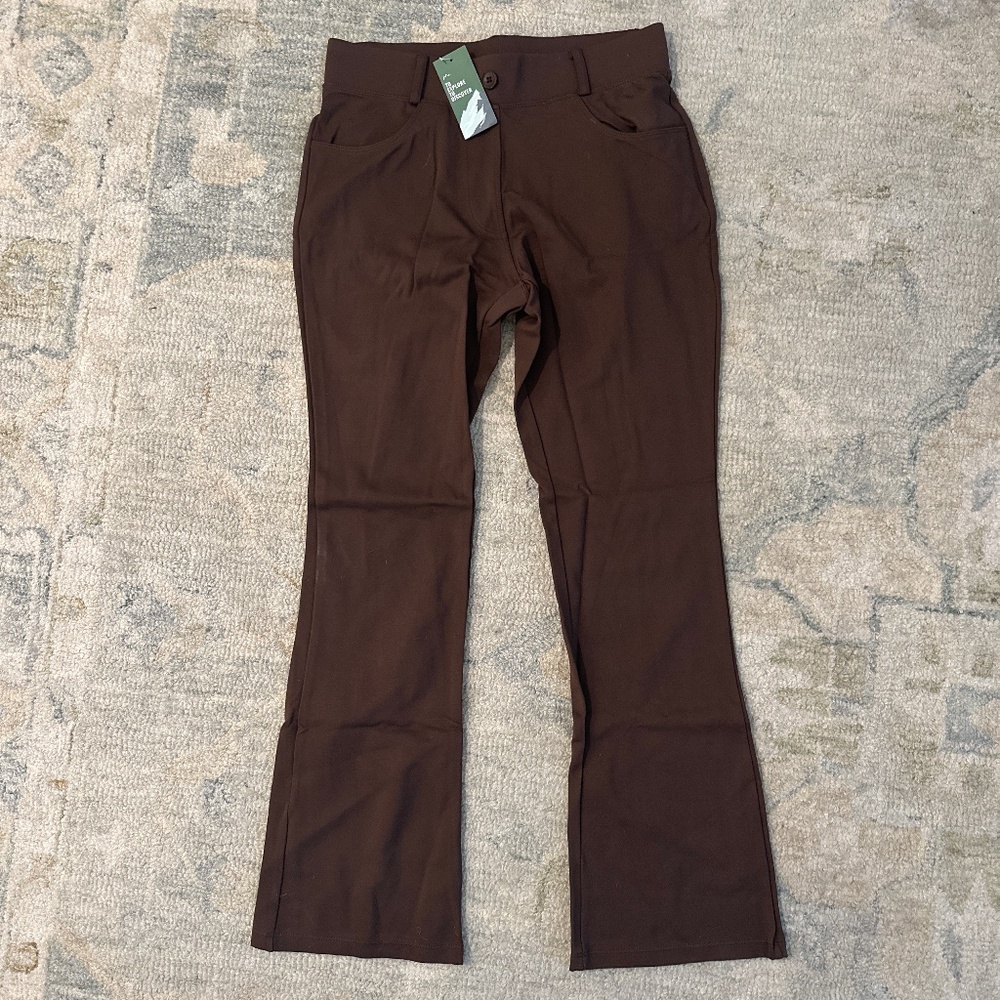 New stretchy flare work pants